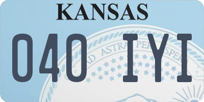 KS license plate 040IYI