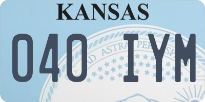 KS license plate 040IYM