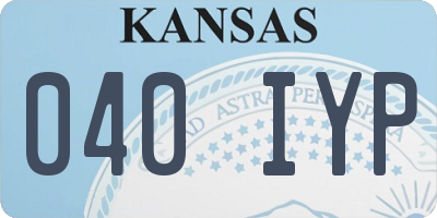 KS license plate 040IYP