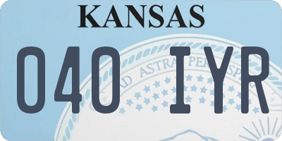 KS license plate 040IYR