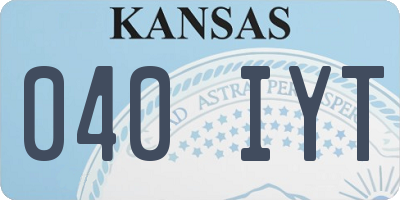 KS license plate 040IYT