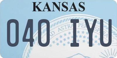 KS license plate 040IYU