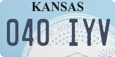 KS license plate 040IYV