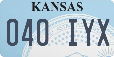 KS license plate 040IYX