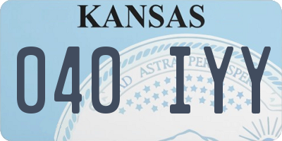 KS license plate 040IYY