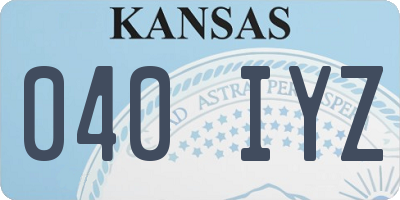 KS license plate 040IYZ