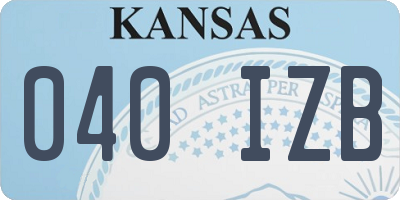 KS license plate 040IZB