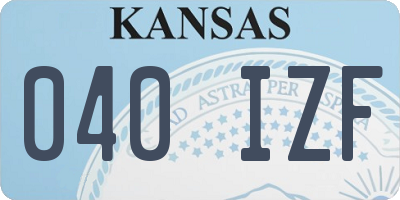 KS license plate 040IZF