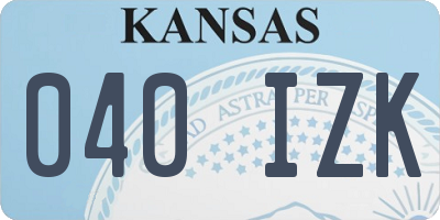 KS license plate 040IZK