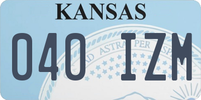 KS license plate 040IZM
