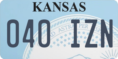 KS license plate 040IZN