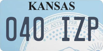 KS license plate 040IZP