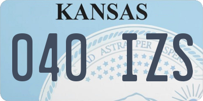 KS license plate 040IZS
