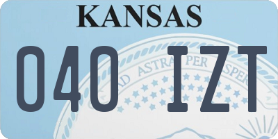KS license plate 040IZT