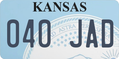 KS license plate 040JAD