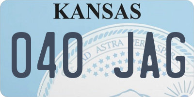 KS license plate 040JAG