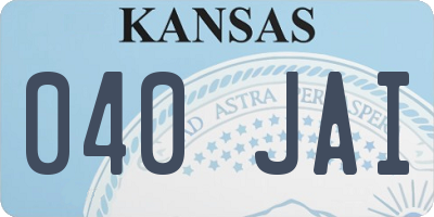 KS license plate 040JAI