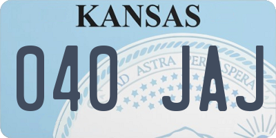 KS license plate 040JAJ