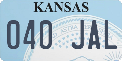 KS license plate 040JAL