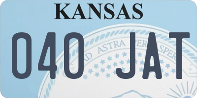 KS license plate 040JAT