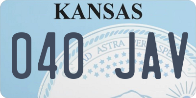 KS license plate 040JAV