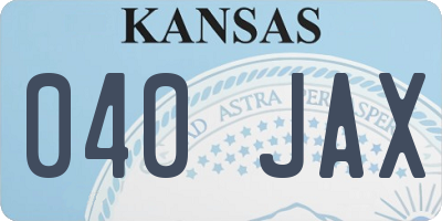 KS license plate 040JAX