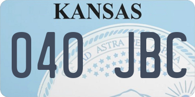 KS license plate 040JBC