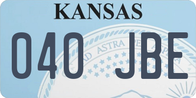 KS license plate 040JBE