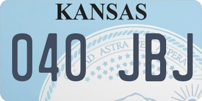 KS license plate 040JBJ