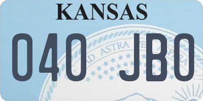KS license plate 040JBO