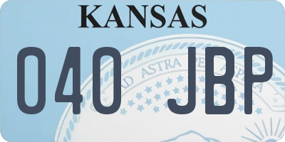 KS license plate 040JBP