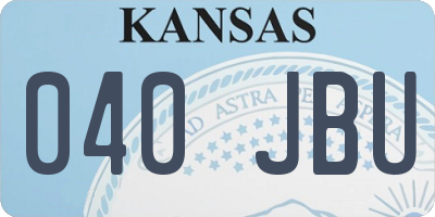 KS license plate 040JBU