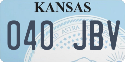 KS license plate 040JBV