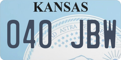 KS license plate 040JBW