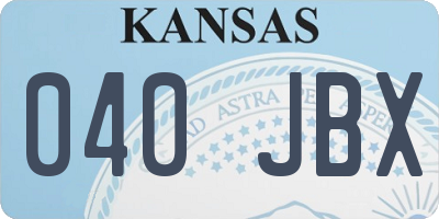 KS license plate 040JBX