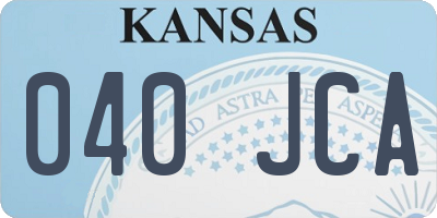 KS license plate 040JCA