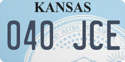 KS license plate 040JCE