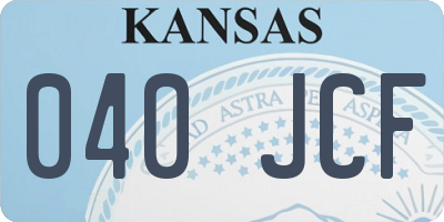 KS license plate 040JCF