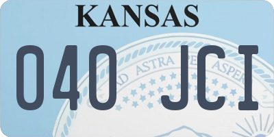 KS license plate 040JCI