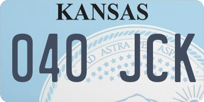 KS license plate 040JCK