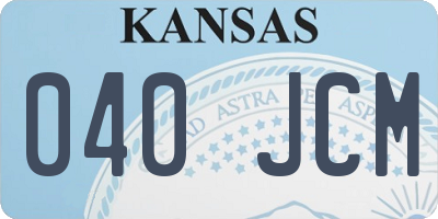 KS license plate 040JCM