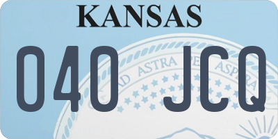 KS license plate 040JCQ