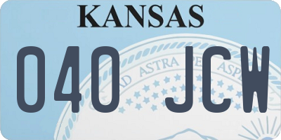 KS license plate 040JCW