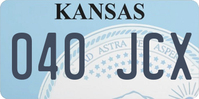 KS license plate 040JCX