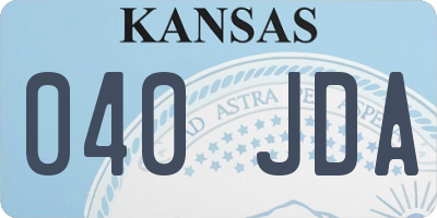 KS license plate 040JDA