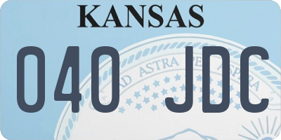 KS license plate 040JDC