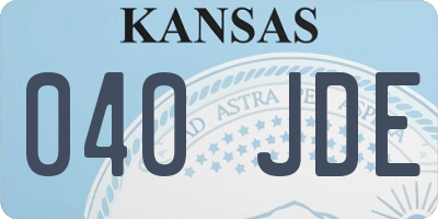 KS license plate 040JDE