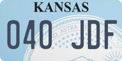 KS license plate 040JDF