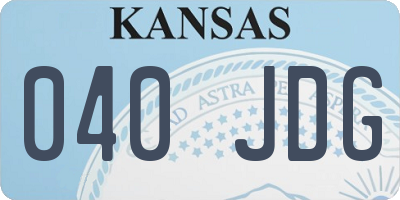 KS license plate 040JDG