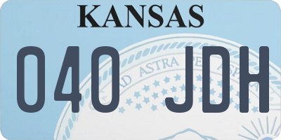 KS license plate 040JDH